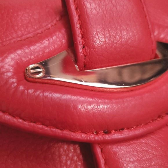 Danier Leather bright coral pink small shoulder crossbody handbag bag pebble - Picture 16 of 16